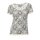 Designer-Spitzenshirt, grau-offwhite