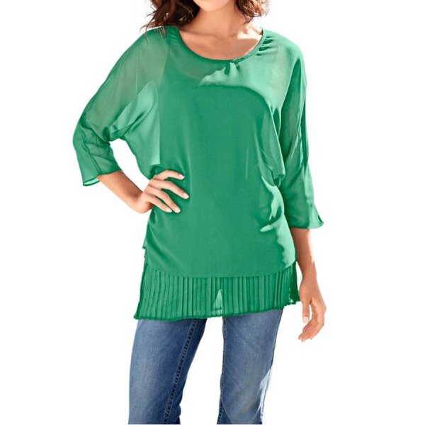 Chiffon-Blusenset, smaragd