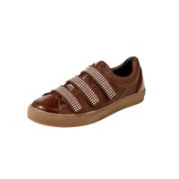 Sneaker m. Strasssteinen, cognac