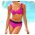 Body-Shaping-Bikini, pink-schwarz