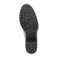 Lederstiefel, grau-silberfarben