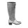 Lederstiefel, grau-silberfarben