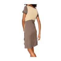 Designer-Patchkleid, taupe-bunt
