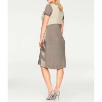 Designer-Patchkleid, taupe-bunt