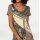 Designer-Patchkleid, taupe-bunt