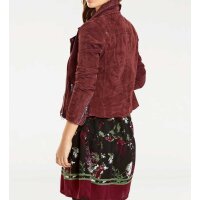 Volant-Druckkleid, braun-rot-bunt