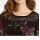 Volant-Druckkleid, braun-rot-bunt