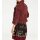 Volant-Druckkleid, braun-rot-bunt