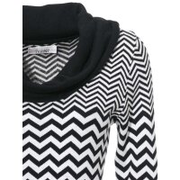 Turtleneck sweatshirt, black-white