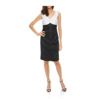 Designer-Cocktailkleid, schwarz-weiß