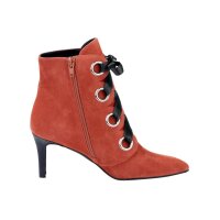 Ziegenveloursleder-Stiefelette, koralle