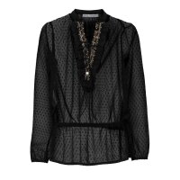 Designer-Chiffonbluse, schwarz