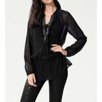 Designer-Chiffonbluse, schwarz