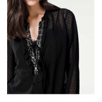 Designer-Chiffonbluse, schwarz