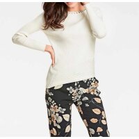 Designer-Pullover m. Strass, offwhite