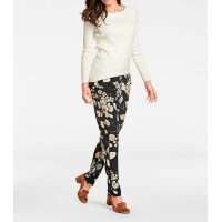 Designer-Pullover m. Strass, offwhite