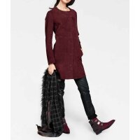 Designer-Ziegenveloursledermantel, bordeaux