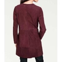 Designer-Ziegenveloursledermantel, bordeaux