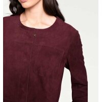 Designer-Ziegenveloursledermantel, bordeaux
