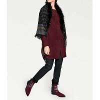 Designer-Ziegenveloursledermantel, bordeaux