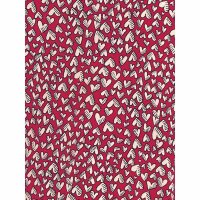 Designer-Volant-Druckkleid, rot-bunt