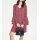 Designer-Volant-Druckkleid, rot-bunt