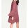 Designer-Volant-Druckkleid, rot-bunt