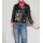 Biker jacket with embroidery, black-multicolour