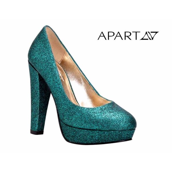 Evening pumps, emerald