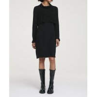 Two in one knit dress, black