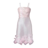 Taffeta dress with flowers, powder