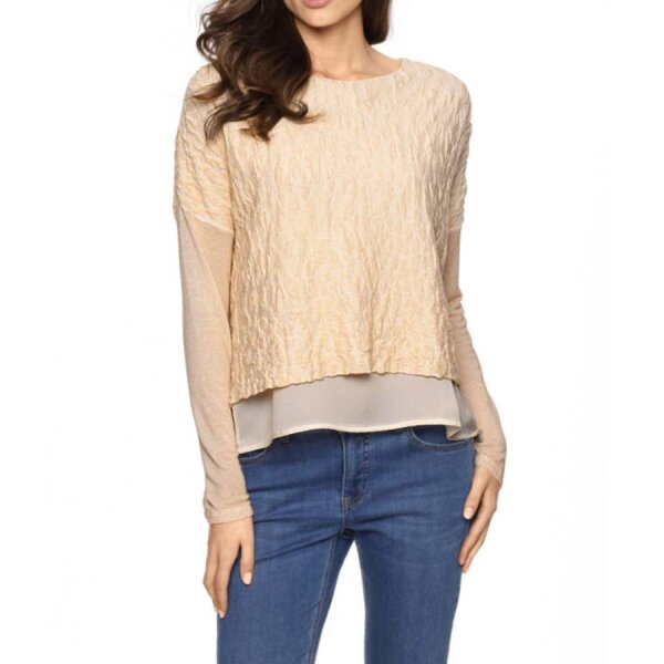 Sweatshirt with satin, apricot