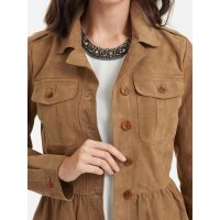 Velours leather jacket, beige