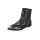 Marken-Velourslederstiefelette, schwarz-metallic