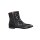 Marken-Velourslederstiefelette, schwarz-metallic