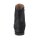 Marken-Velourslederstiefelette, schwarz-metallic