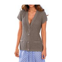 Designer-Strickjacke, taupe