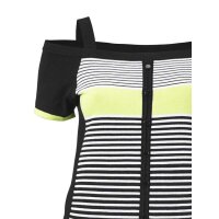 Bluza z kwadratowym dekoltem, czarno-wielokolorowa