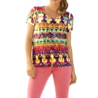 Designer-Druckshirt m. Strass, bunt