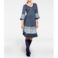 Patch dress with flounces, blue
