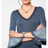 Patch dress with flounces, blue