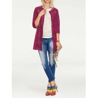 Velours coat with cut-outs, red