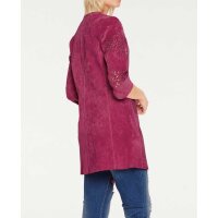 Velours coat with cut-outs, red