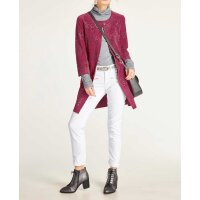 Velours coat with cut-outs, red