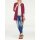 Velours coat with cut-outs, red