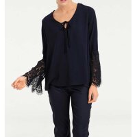 Designer-Spitzenbluse, nachtblau