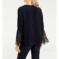 Designer-Spitzenbluse, nachtblau