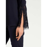 Designer-Spitzenbluse, nachtblau