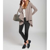 Cardigan with fur imitation collar, taupe