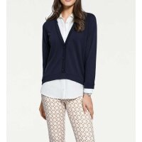 Designer-2-in-1-Blusenshirt, marine-weiß